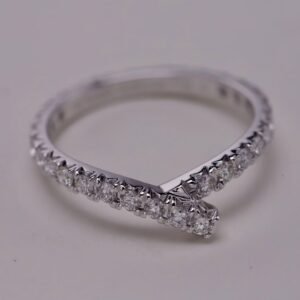 Delicate Silver Circle Ring with Diamond Row